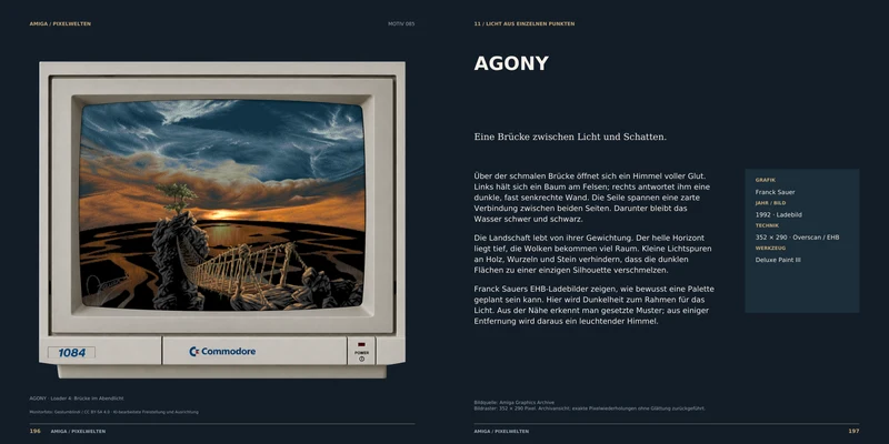 Doppelseite: Agony – Brücke im Abendlicht, Seiten 196–197