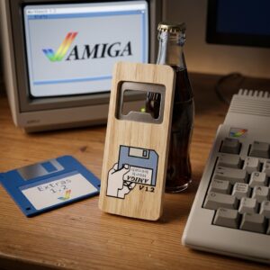 Amiga Workbench Flaschen&ouml;ffner Holz/Edelstahl